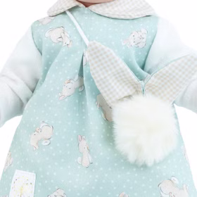 Puppe Leni 40 cm mit langen Haaren & Schnuller Weichkörper für Kinder Spielzeug-Puppe Spielpuppe Spielwaren Geschenkidee Geburtstag Ostern