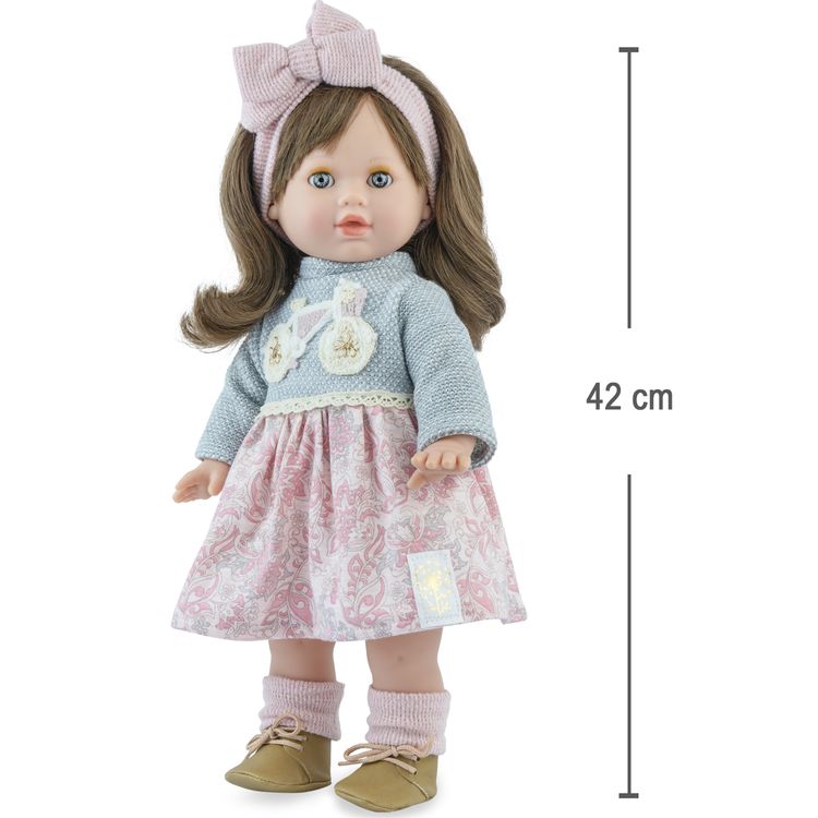 Puppe Nicole 42 cm mit langen Haaren Schlafaugen & Weichkörper für Kinder Spielzeug-Puppe Spielpuppe Spielwaren Geschenkidee Geburtstag Weihnachten