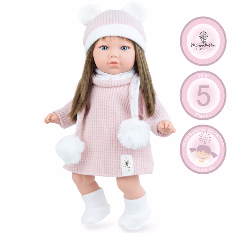 Puppe Pia 45 cm mit langen braunen Haaren Weichkörper für Kinder Spielzeug-Puppe Spielpuppe Spielwaren Geschenkidee Geburtstag Weihnachten Puppe Pia 45 cm mit langen braunen Haaren Weichkörper für Kinder Spielzeug-Puppe Spielpuppe Spielwaren Geschenkidee Geburtstag Weihnachten