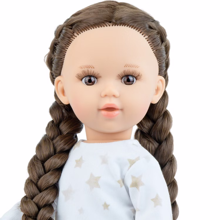 Puppe Linda 40 cm mit braunen geflochtenen Zöpfen und Vinylkörper für Kinder Spielzeug-Puppe Spielpuppe Spielwaren Geschenkidee Geburtstag Weihnachten Puppe Linda 40 cm mit braunen geflochtenen Zöpfen und Vinylkörper für Kinder Spielzeug-Puppe Spielpuppe Spielwaren Geschenkidee Geburtstag Weihnachten