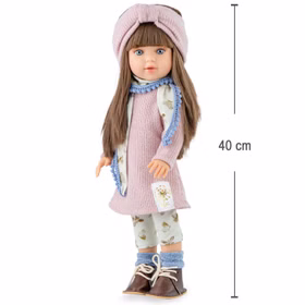 Puppe Ronja 40 cm mit langen braunen Haaren und Vinylkörper für Kinder Spielzeug-Puppe Spielpuppe Spielwaren Geschenkidee Geburtstag Weihnachten