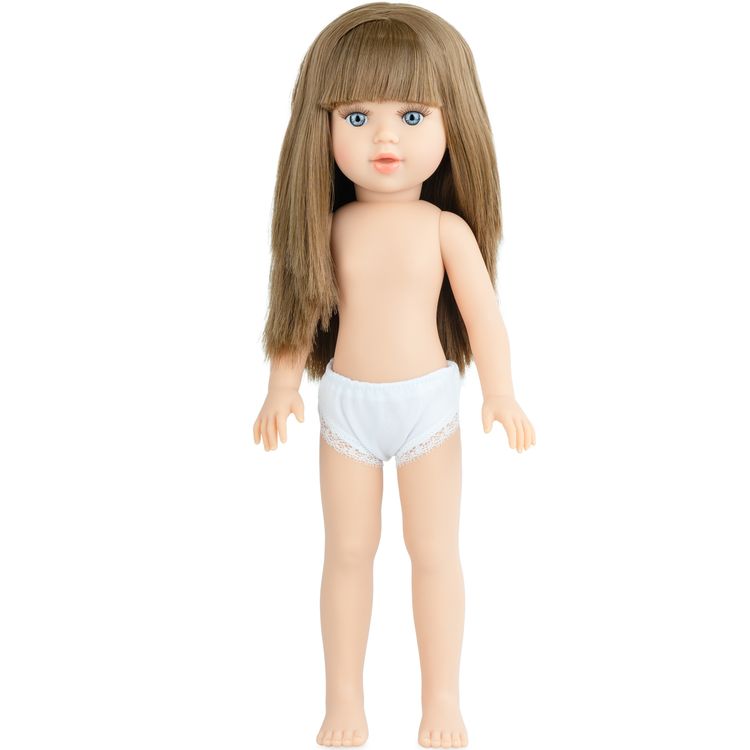 Puppe Ronja 40 cm mit langen braunen Haaren und Vinylkörper für Kinder Spielzeug-Puppe Spielpuppe Spielwaren Geschenkidee Geburtstag Weihnachten