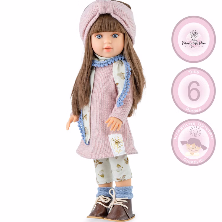 Puppe Ronja 40 cm mit langen braunen Haaren und Vinylkörper für Kinder Spielzeug-Puppe Spielpuppe Spielwaren Geschenkidee Geburtstag Weihnachten Puppe Ronja 40 cm mit langen braunen Haaren und Vinylkörper für Kinder Spielzeug-Puppe Spielpuppe Spielwaren Geschenkidee Geburtstag Weihnachten