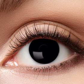 Schwarze Kontaktlinsen Black Witch weich inkl. 60 ml Kombilösung mit Behälter Kontaktlinsen-Zubehör Kostüm-Zubehör Halloween Fasching Karneval Mottoparty 