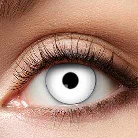 Weiße Kontaktlinsen White Zombie weich inkl. 60 ml Kombilösung mit Behälter Kontaktlinsen-Zubehör Kostüm-Zubehör Halloween Fasching Karneval Mottoparty 