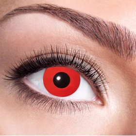 Rote Kontaktlinsen Red Devil weich inkl. 60 ml Kombilösung mit Behälter Kontaktlinsen-Zubehör Kostüm-Zubehör Halloween Fasching Karneval Mottoparty 