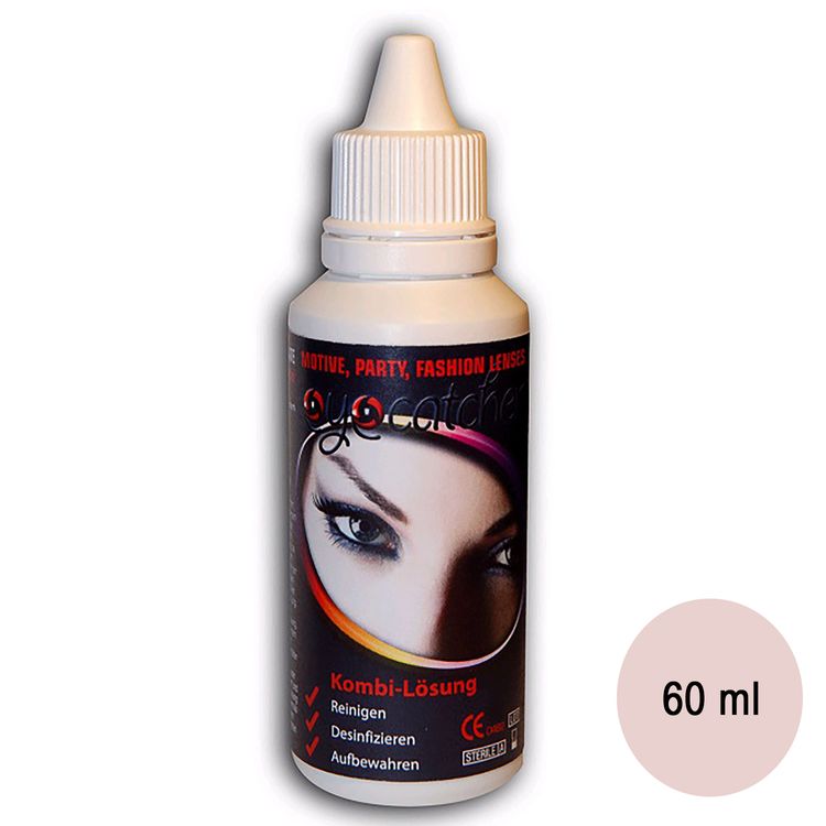 Rote Kontaktlinsen Red Devil weich inkl. 60 ml Kombilösung mit Behälter Kontaktlinsen-Zubehör Kostüm-Zubehör Halloween Fasching Karneval Mottoparty 
