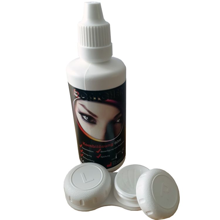 Blaue Kontaktlinsen Ice Blue weich inkl. 60 ml Kombilösung mit Behälter Blaue Kontaktlinsen Ice Blue weich inkl. 60 ml Kombilösung mit Behälter Kontaktlinsen-Zubehör Kostüm-Zubehör Halloween Fasching Karneval Mottoparty