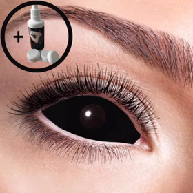 Schwarze Kontaktlinsen Sclera für das ganze Auge inkl. 60 ml Kombilösung mit Behälter Kontaktlinsen-Zubehör Kostüm-Zubehör Halloween Fasching Karneval Mottoparty Schwarze Kontaktlinsen Sclera für das ganze Auge inkl. 60 ml Kombilösung mit Behälter Kontaktlinsen-Zubehör Kostüm-Zubehör Halloween Fasching Karneval Mottoparty