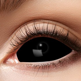 Schwarze Kontaktlinsen Sclera für das ganze Auge inkl. 60 ml Kombilösung mit Behälter Kontaktlinsen-Zubehör Kostüm-Zubehör Halloween Fasching Karneval Mottoparty 