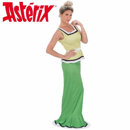 Madame Methusalix Kostüm aus Asterix & Obelix für Damen Gr. S-XL grün Fasching Karneval Mottoparty Paar- und Gruppenkostüm Madame Methusalix Kostüm hellgrünes, ärmelloses Oberteil und dunkelgrüner Rock