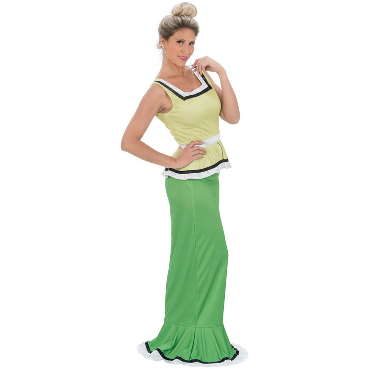 Madame Methusalix Kostüm aus Asterix & Obelix für Damen Madame Methusalix Kostüm hellgrünes, ärmelloses Oberteil und dunkelgrüner Rock