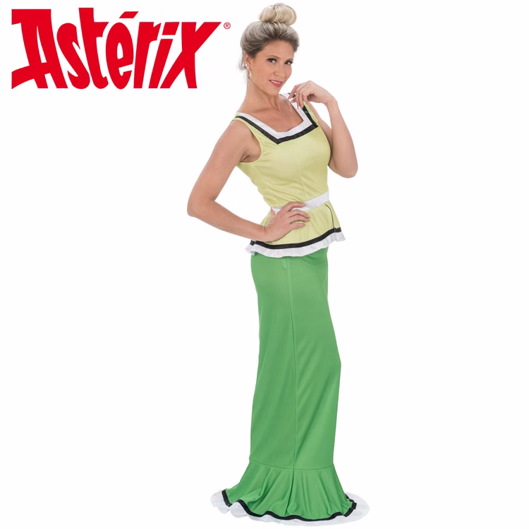 Madame Methusalix Kostüm aus Asterix & Obelix für Damen Gr. S-XL grün Fasching Karneval Mottoparty Paar- und Gruppenkostüm Madame Methusalix Kostüm hellgrünes, ärmelloses Oberteil und dunkelgrüner Rock