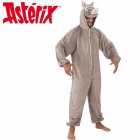 Wildschwein Kostüm aus Asterix & Obelix für Erwachsene 180-190 cm grau Tier Tierkostüm Lizenzkostüm Fasching Karneval Mottoparty Paar- und Gruppenkostüm Wildschwein Kostüm grau-braun seitlich von Vorne für Erwachsene