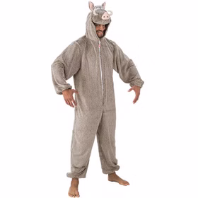 Wildschwein Kostüm aus Asterix & Obelix für Erwachsene 180-190 cm grau Tier Tierkostüm Lizenzkostüm Fasching Karneval Mottoparty Paar- und Gruppenkostüm Wildschwein Kostüm grau-braun seitlich von Vorne für Erwachsene