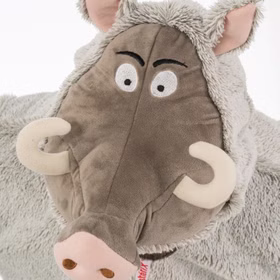 Wildschwein Kostüm aus Asterix & Obelix für Erwachsene 180-190 cm grau Tier Tierkostüm Lizenzkostüm Fasching Karneval Mottoparty Paar- und Gruppenkostüm Detailansicht Wildschweingesicht von Oben für Erwachsene