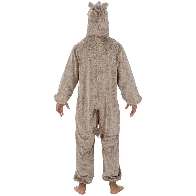 Wildschwein Kostüm grau-braun seitlich von Vorne für Erwachsene