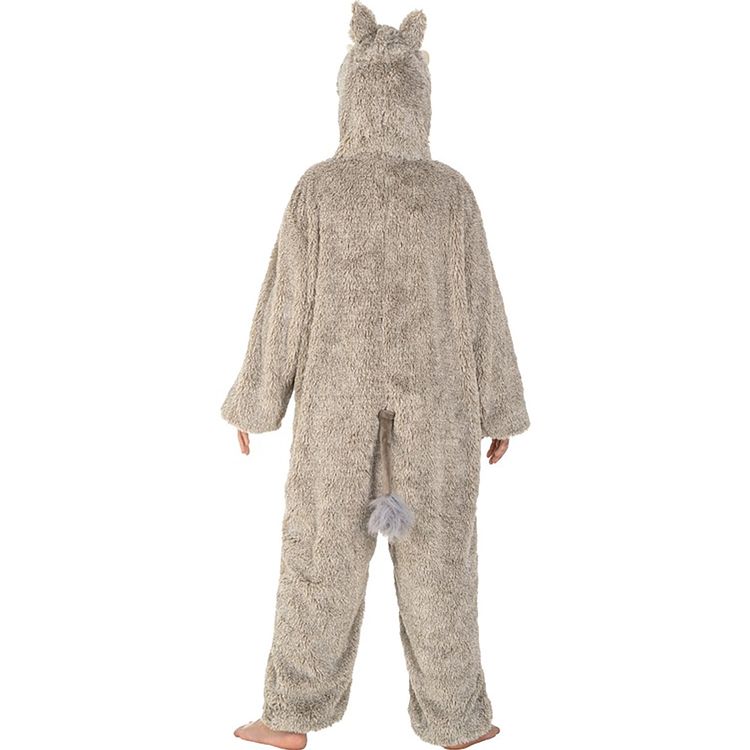 Wildschwein Kostüm aus Asterix & Obelix für Kinder Wildschwein Kostüm grau-braun mit Wildschweinkapuze von Vorne für Kinder