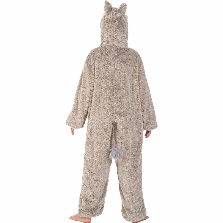 Wildschwein Kostüm aus Asterix & Obelix für Kinder Gr. 128-152 grau Tier Tierkostüm Lizenzkostüm Fasching Karneval Mottoparty Wildschwein Kostüm grau-braun mit Wildschweinkapuze von Hinten für Kinder