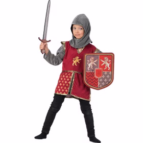 Ritter Kostüm Prinz Lion Heart für Kinder Gr. 104-140 Mittelalter Fasching Karneval Mottoparty Mittelalterfest Ritterfest Kinderfasching Kindergeburtstag Rollenspiel Ritter Kostüm Prinz Lion Heart für Kinder von Vorne mit Schild und Schwert