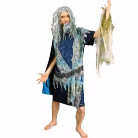 Neptun Kostüm Gott der Meere Poseidon für Herren Gr. 46/48 blau Neptunfest Fasching Karneval Mottoparty Neptun Kostüm Gott der Meere Poseidon für Herren von Vorne