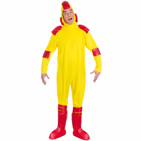 Alien Kostüm Außerirdischer Louis Kohlkopf für Herren Onesize gelb rot Fasching Karneval Mottoparty 80er Jahre Alien Kostüm Außerirdischer Louis Kohlkopf für Herren von Vorne