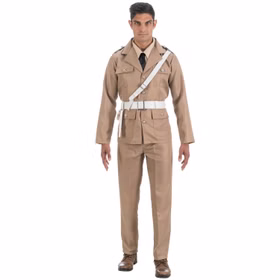 Polizei Kostüm Gendarme De Saint-Tropez für Herren Gr. M-XXL beige Fasching Karneval Mottoparty Polizei Kostüm Gendarme De Saint-Tropez für Herren von Vorne