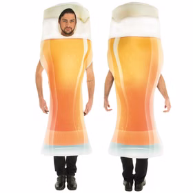 Bier Kostüm Bierglas für Herren von Vorne und von Hinten beidseitig