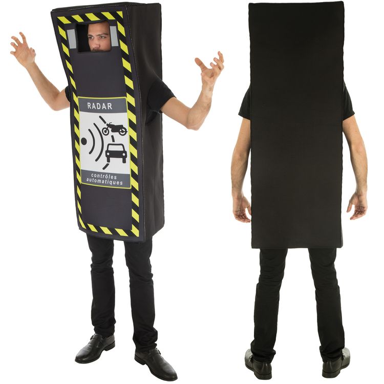 Blitzer Kostüm Radarkontrolle für Erwachsene von Vorne 