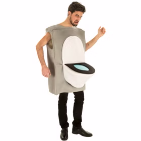 Toiletten Kostüm Verrücktes WC für Erwachsene Onesize JGA Spaßkostüm Fasching Karneval Mottoparty Toiletten Kostüm Verrücktes WC für Erwachsene von Vorne