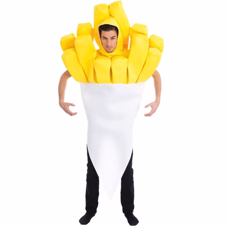 Pommes Kostüm Fritten-Tüte XXL für Erwachsene Onesize JGA Spaßkostüm Pommes Kostüm Fritten-Tüte XXL für Erwachsene von Vorne
