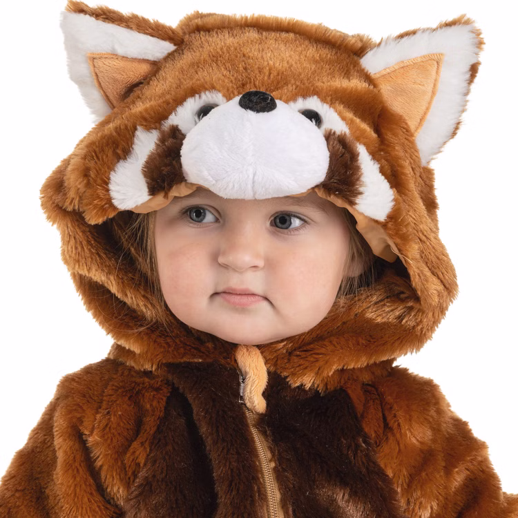 Roter Panda Kostüm Kleiner Panda Fu für Babys & Kleinkinder Gr. 76-96 braun Tier Tierkostüm Fasching Karneval Mottoparty Kinderfasching Kindergeburtstag Detailsansich Kapuze Roter Panda Kostüm Kleiner Panda Fu von Vorne