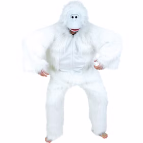 Yeti Kostüm Schneemensch für Herren 180 cm weiß Fasching Karneval Mottoparty Yeti Kostüm Schneemensch weiß für Herren von Vorne