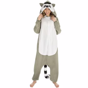 Waschbär Kostüm Kigurumi für Damen von Vorne