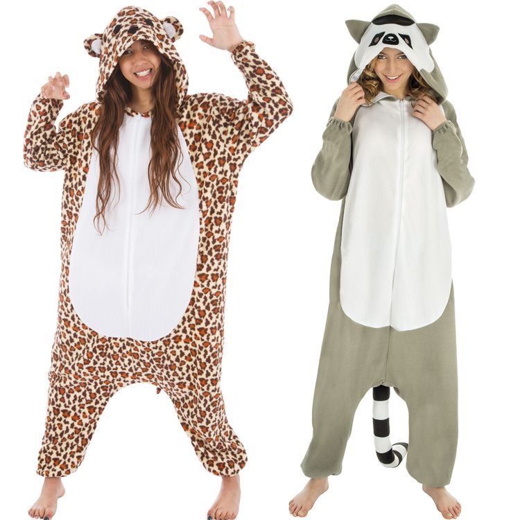 Waschbär Kostüm Kigurumi für Damen von Vorne