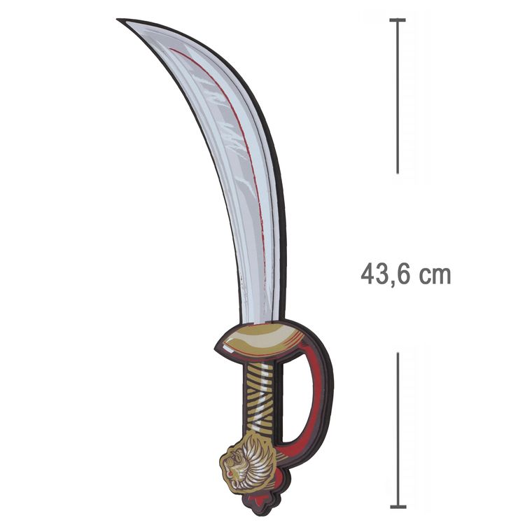 Piraten Schwert Säbel 44 cm lang aus Schaumstoff für Kinder Kostüm-Zubehör Fasching Karneval Kinderfasching Rollenspiel 
