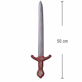 Ritter Schwert 50 cm lang in Metall-Optik aus Schaumstoff für Kinder Rollenspiel Kostüm-Zubehör Fasching Karneval Mottoparty Kinderfasching Kindergeburtstag