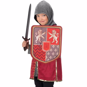 Ritter-Set Schwert & Schild Leo Löwenherz aus Schaumstoff für Kinder Rollenspiel Kostüm-Zubehör Mittelalter Fasching Karneval Kinderfasching Kindergeburtstag