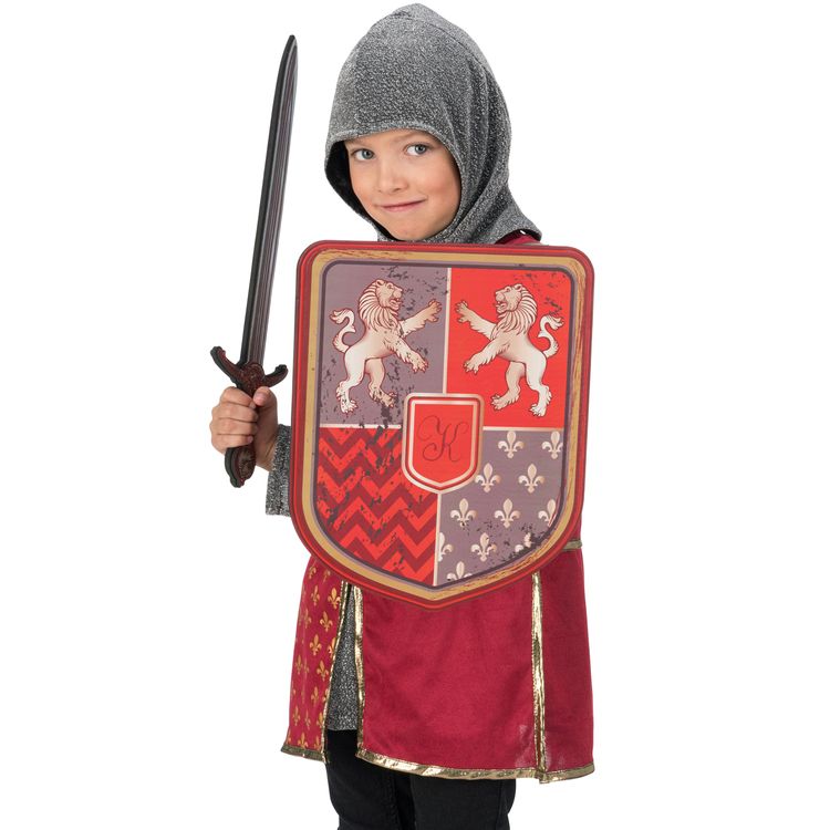 Ritter-Set Schwert & Schild Leo Löwenherz aus Schaumstoff für Kinder Rollenspiel Kostüm-Zubehör Mittelalter Fasching Karneval Kinderfasching Kindergeburtstag
