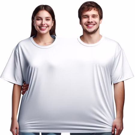 Doppel T-Shirt für 2 Personen Partyspaß für Geburtstage & Hochzeiten Partyspiel Fun-T-Shirt Fasching Karneval Mottoparty Doppel T-Shirt für zwei Personen mit zwei Kopföffnungen von Vorne Hinweis: KI generiertes Bild