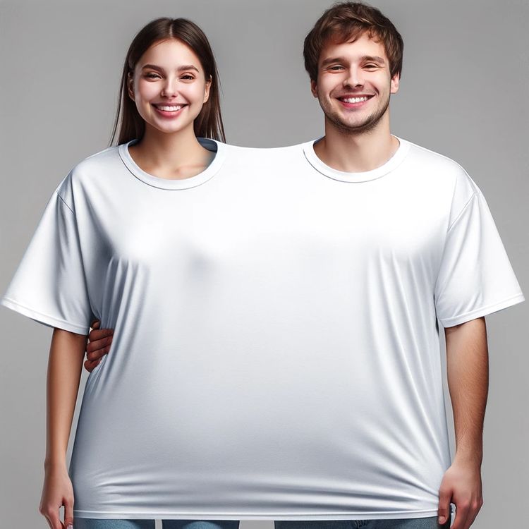 Doppel T-Shirt für 2 Personen Partyspaß für Geburtstage & Hochzeiten Partyspiel Doppel T-Shirt für zwei Personen mit zwei Kopföffnungen von Vorne