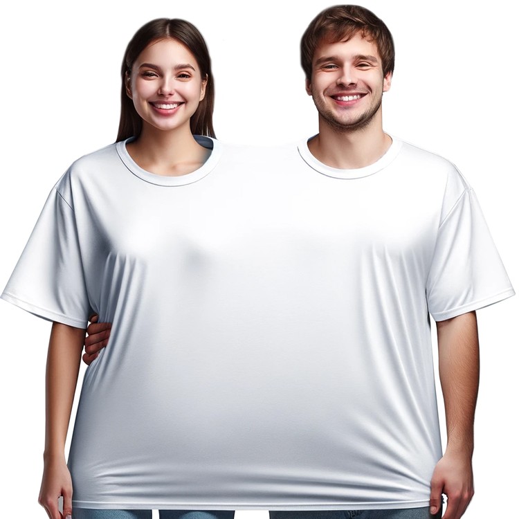 Doppel T-Shirt für zwei Personen mit zwei Kopföffnungen von Vorne