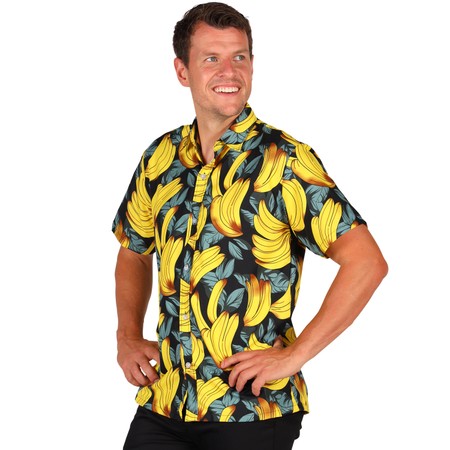 Hawaiihemd mit Bananen-Motiv für Herren lässiges Urlaubs-Outfit Sommer