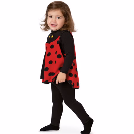 Marienkäfer Kostüm Käferle Ladybug für Kleinkinder Gr. 86-92 rot schwarz Tier Tierkostüm Unisex Fasching Karneval Kinderfasching Marienkäfer Kostüm Käferle Ladybug für Kleinkinder seitlich von Vorne