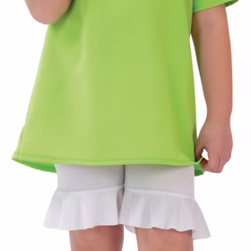 Hexen Kostüm Freche Hexe inkl. Haarreif für Kinder Nahaufnahme von Vorne grünes Oberteil und weiße Shorts