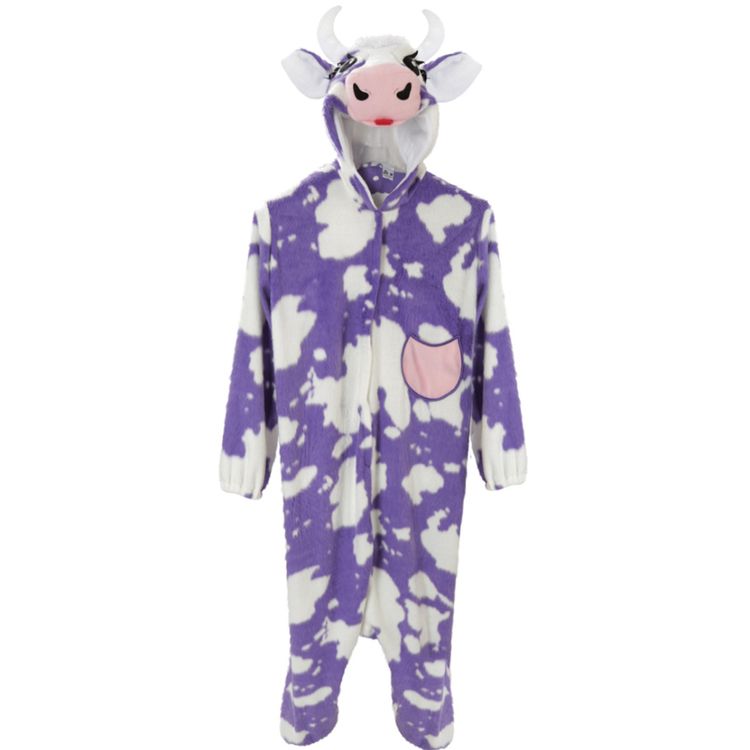 Kuh Kostüm Lila Kuh Kuhnigunde für Erwachsene für Damen und Herren von Vorne