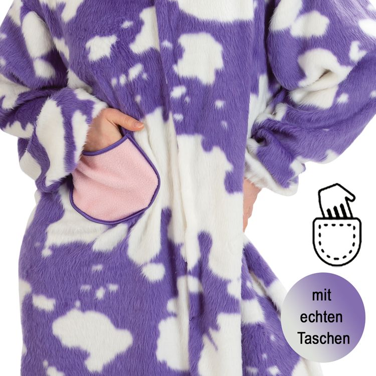 Kuh Kostüm Lila Kuh Kuhnigunde für Erwachsene für Damen und Herren von Vorne