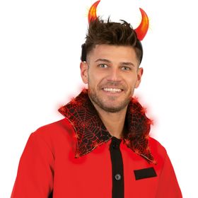 Teufel Kostüm LED Sakko Lucifer für Herren von Vorne mit LED-Symbol