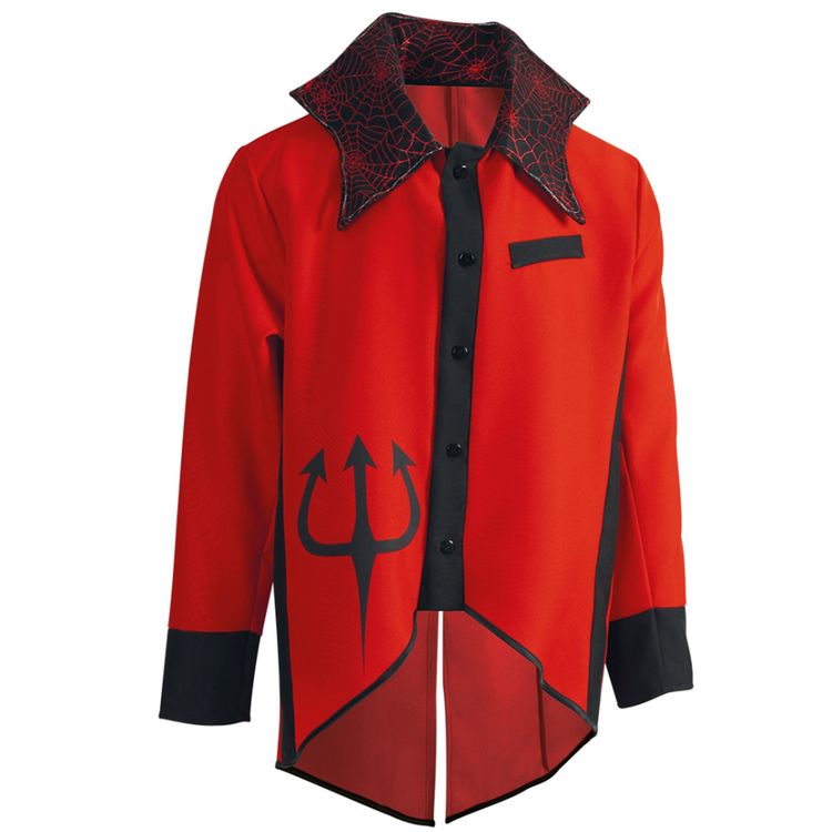 Teufel Kostüm LED Sakko Lucifer für Herren Teufel Kostüm LED Sakko Lucifer für Herren von Vorne mit LED-Symbol