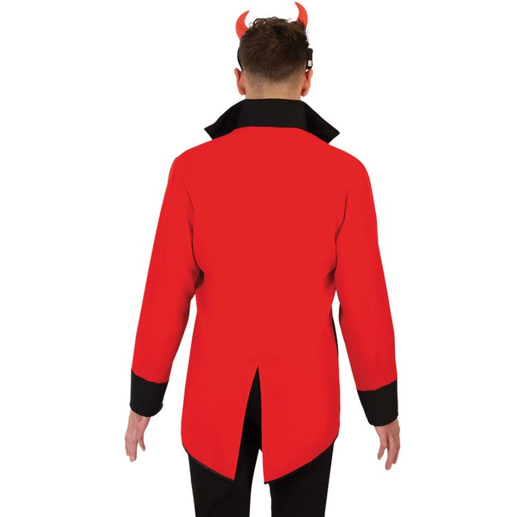 Teufel Kostüm LED Sakko Lucifer für Herren Teufel Kostüm LED Sakko Lucifer für Herren von Vorne mit LED-Symbol
